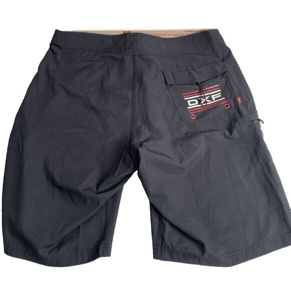Dixxon Live Fast Mens 38 Board Shorts Swim Trunks Black Red Flannel Co - Picture 2 of 8
